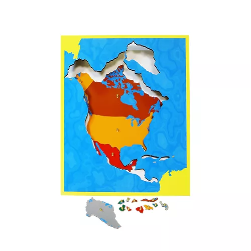 Карта Северной Америки (пазлы) сквозная