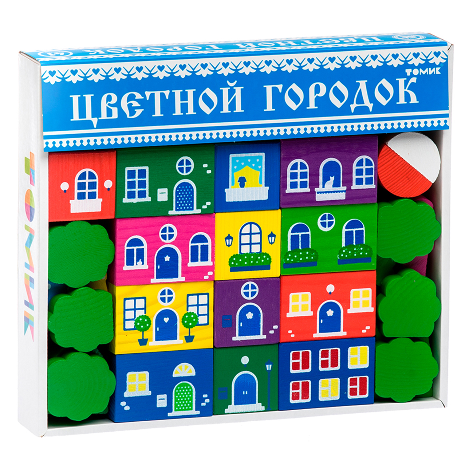 Конструктор "Цветной городок" большой 41 дет.