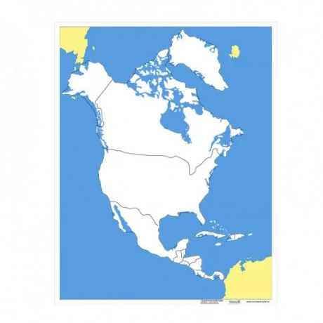 Контурная карта Северной Америки (без названий)